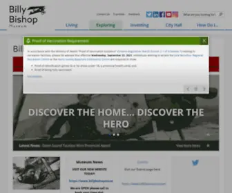 Billybishop.org(Billy Bishop Home & Museum) Screenshot