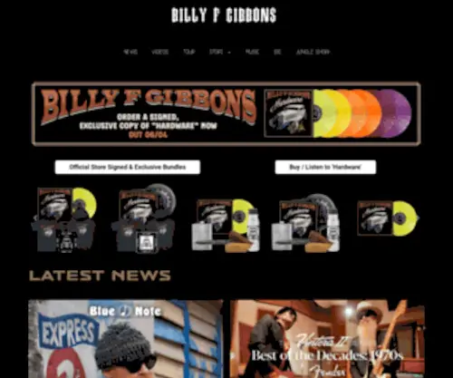 Billygibbons.com(The official website of billy f gibbons) Screenshot