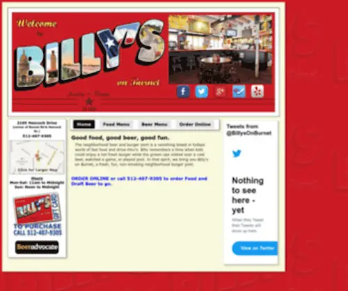 Billysonburnet.com(Billy's on Burnet) Screenshot