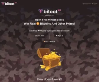 Biloot.com(Loot boxes and get bitcoin) Screenshot