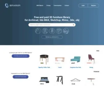 Bimarium.com(Free and paid 3D models and BIM objects of design furniture for architectural and rendering projects) Screenshot