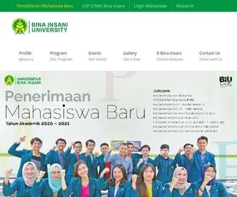 Binainsani.ac.id(Universitas Bina Insani) Screenshot