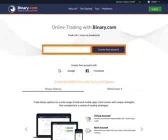 Binary.com(Online trading platform) Screenshot