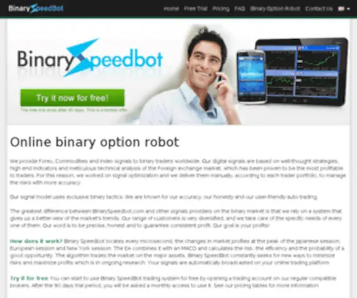 Binaryspeedbot.com(Binary Automated Trading Signals) Screenshot