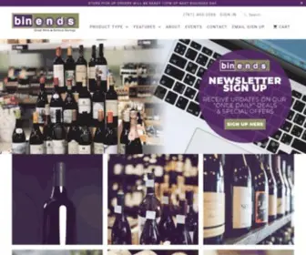 Binendswine.com(Bin Ends Wine) Screenshot