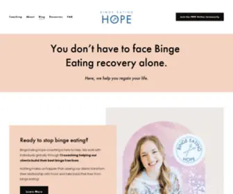 Bingeeatinghope.com(Binge Eating Hope) Screenshot