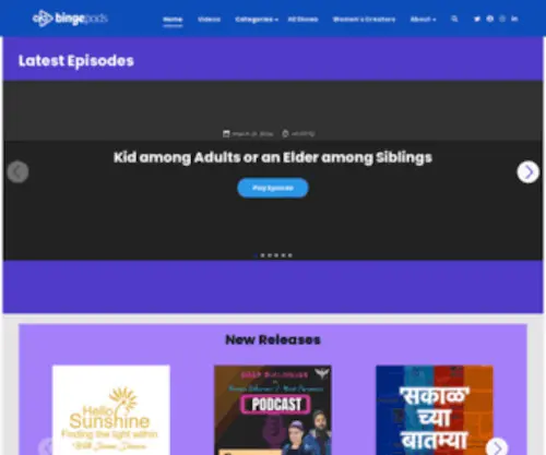 Bingepods.com(Listen to top podcasts from India) Screenshot
