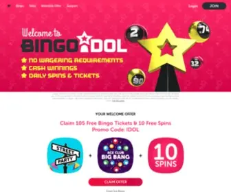 Bingoidol.com Screenshot