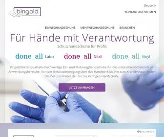 Bingold.com(Einmalhandschuhe und Mehrweghandschuhe für Profis) Screenshot