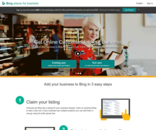 Bingplaces.com(Bing places for business) Screenshot