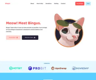 Bingus.io(Bingus Token aims to save as many animals as possible. A percentage of every Bingus transaction) Screenshot