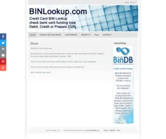 Binlookup.com(Search bank identification numbers (BIN) online) Screenshot