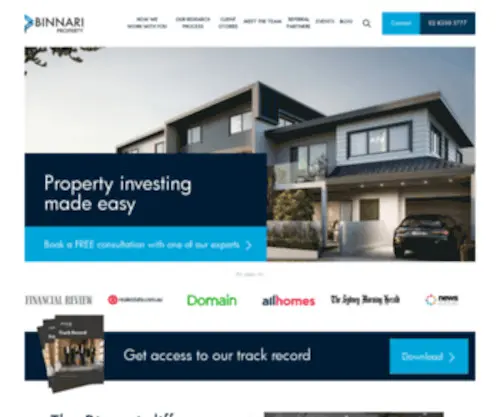 Binnari.com.au(Real Estate Investment Properties Company) Screenshot