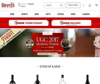 Binnys.com(The Midwest's Wine) Screenshot