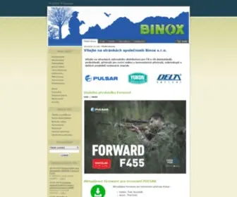 Binox.cz(Dalekohledy, noční vidění, puškohledy, astrodalekohledy, dálkoměry, mikroskopy, internetový obchod, e-shop) Screenshot