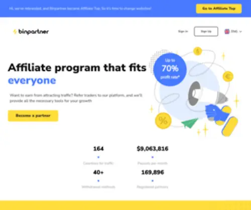 Binpartner.com(Only the best affiliate programs) Screenshot