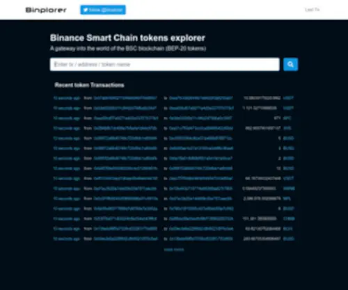 Binplorer.com(Binance tokens scan 2024) Screenshot