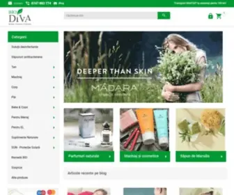 Biodiva.ro(Produse cosmetice organice naturale online) Screenshot