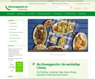 Bioeinweggeschirr.de(Einweggeschirr 100% biologisch abbaubar und hochwertig) Screenshot