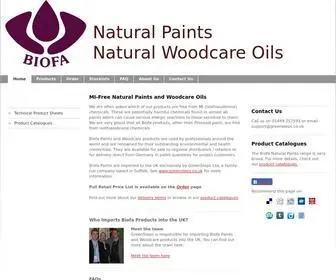 Biofapaint.co.uk(Biofa Natural Eco Paints and Natural Woodcare Oils Distributed in the UK by GreenSteps Eco) Screenshot