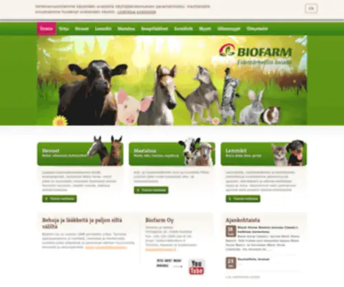 Biofarm.fi(ElÃ¤intÃ¤rkeÃ¤llÃ¤ asialla jo vuodesta 1988 Etusivu) Screenshot