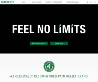 Biofreeze.com(#1 Clinically Recommended Brand) Screenshot