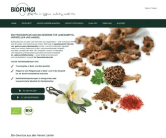 Biofungi.com(Trockenpilze und Gewürze in Bio) Screenshot