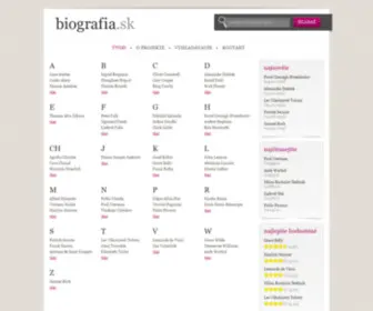 Biografia.sk(biografia) Screenshot