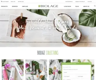 Biolage.com(Natural Hair Care and Hair Styling Products) Screenshot
