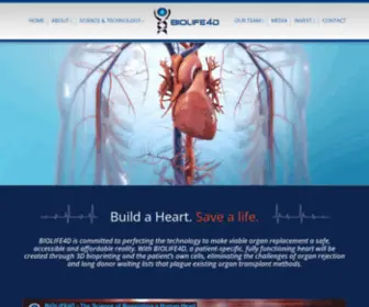 Biolife4D.com(Build a Heart. Save a life. BIOLIFE4D) Screenshot