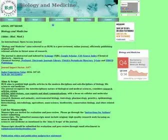 Biolmedonline.com(Biology and Medicine journal) Screenshot