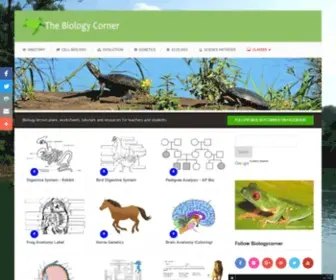 Biologycorner.com(Resources for Teachers) Screenshot