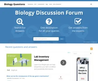 BiologyQuestions.org(Biology Questions) Screenshot