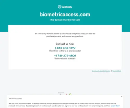 Biometricaccess.com(Forsale Lander) Screenshot