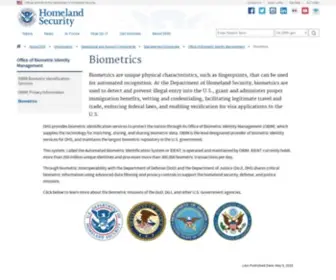 Biometrics.gov(Homeland Security) Screenshot