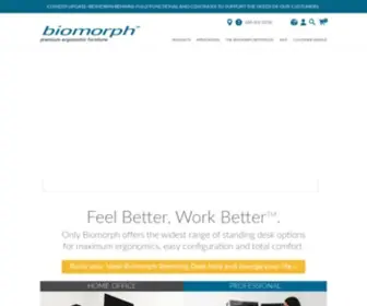 Biomorphdesk.com(Height-Adjustable Desks, Radiology Standing Workstation Desks, PACS Radiology Furniture, Stools & Ergonomic Computer Desks) Screenshot