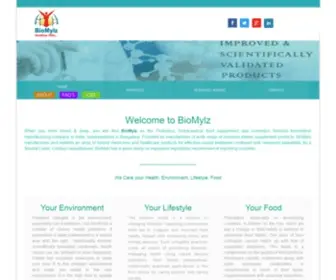 Biomylz.com(Private label manufacturer of dietary supplements in india) Screenshot