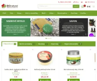 Bionatural.sk(Biokozmetika, prírodná kozmetika a ekodrogéria) Screenshot