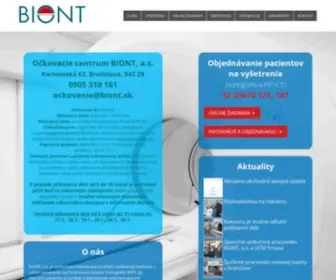 Biont.sk(BIONT, a.s. | Firma orientovaná na oblasť výroby rádiofarmák a nukleárnej medicíny) Screenshot