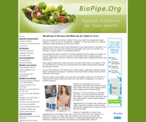 Biopipe.org(Natural Weight Loss Methods and Herbal Products) Screenshot