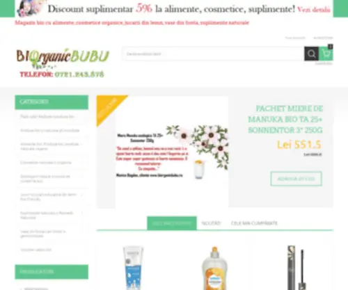 Biorganicbubu.ro(Magazin online cu produse bio (alimente eco) Screenshot