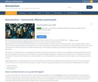 Biosicherheit.de(Gentechnik, Pflanzen und Umwelt) Screenshot