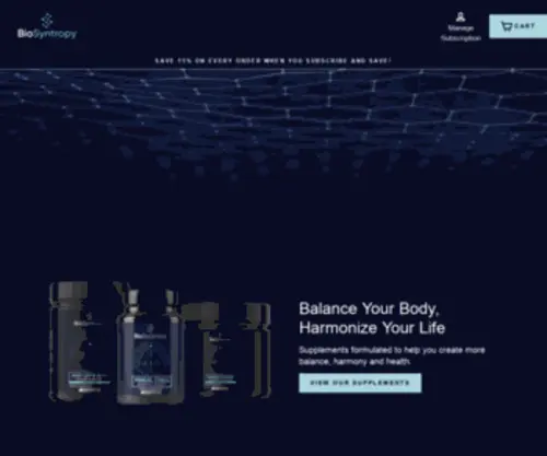 Biosyntropy.com(Biosyntropy supplements) Screenshot