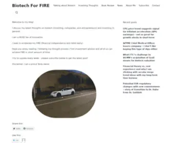 Biotechforfire.tech(Biotech can fund your FIRE) Screenshot