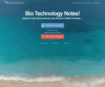 Biotechnologynotes.com(Bio Technology Notes) Screenshot