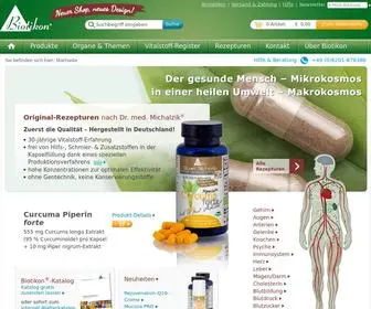 Biotikon.de(Gesunde Ernährung durch reine Pflanzenstoffe) Screenshot