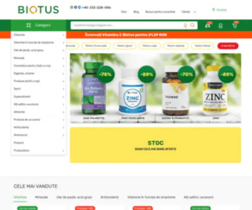 Biotus.ro(Cumpara vitamine in Bucuresti si Romania) Screenshot