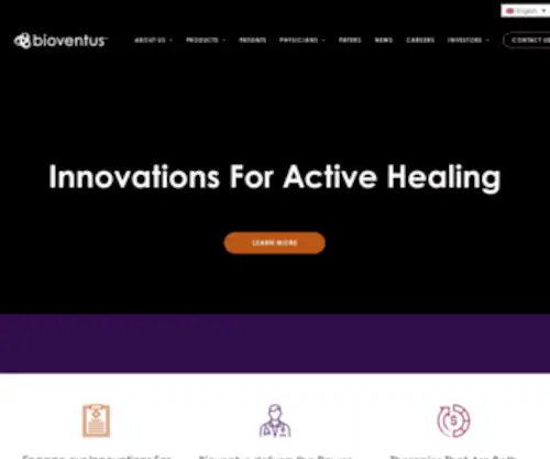 Bioventus.com(Innovations for active healing) Screenshot
