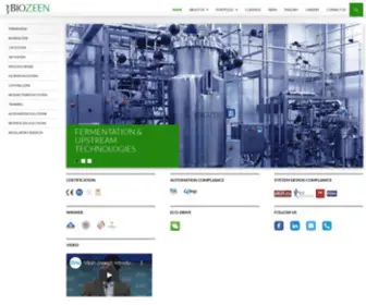 Biozeen.com(Leaders in customized Bioprocess Equipments and Training for the Biopharmaceutical world) Screenshot