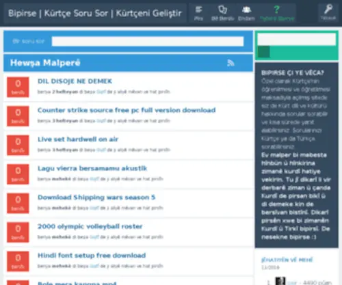 Bipirse.com(Kürtçe Soru Sor) Screenshot